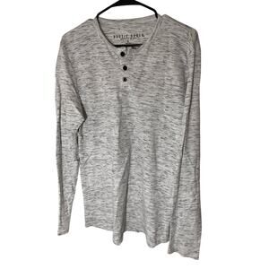 Men's Rustic Souls Large Heathered Gray Long Sleeve Button Up Tee
